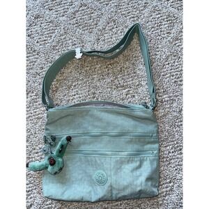 Womens KIPLING Alvar nylon crossbody bag - TEAL Multi Zipper Pockets - NWOT